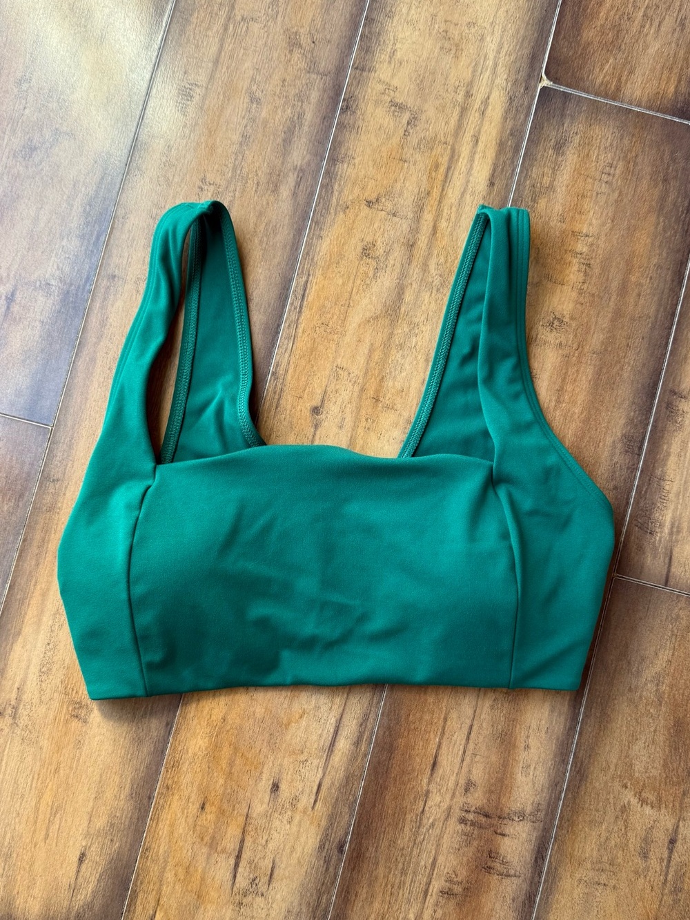 PINK Ultimate Square Neck Sports Bra Emerald Green Scoop Bralette Size Large